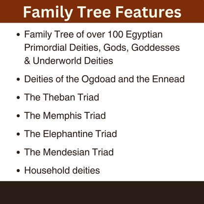 Main features of the Family Tree of the Egyptian Gods.