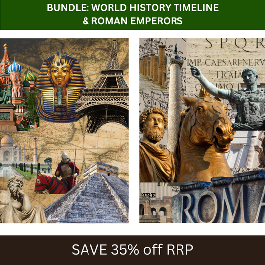 Main product image of the World History Timeline and Family Tree of the Roman Emperors bundle.